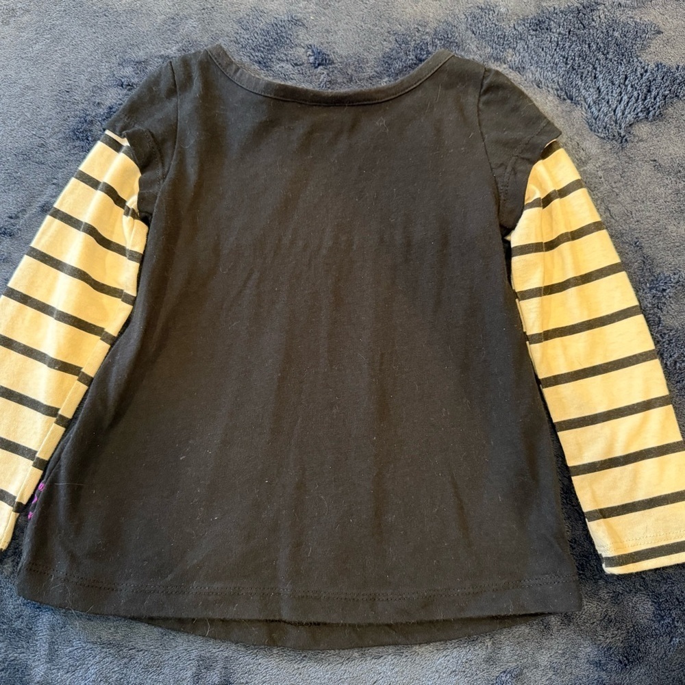 Roxy Black and cream Long Sleeve embroidered Kids Top - Picture 4 of 4